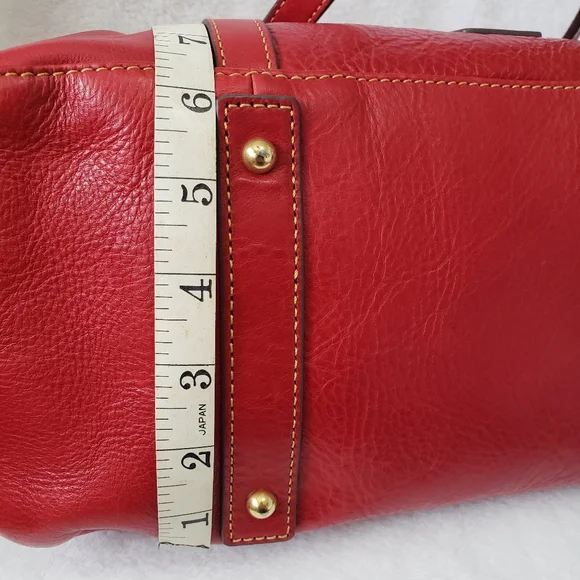 Dooney & Bourke Red Shoulder Bag with Gold Accents - Picture 4 of 8